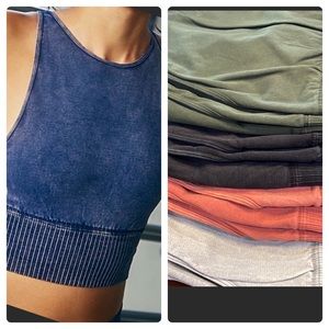 NEW w/o Tags! FREE PEOPLE Movement Good Karma High-Neck Crop TOP MULTIPLE COLORS